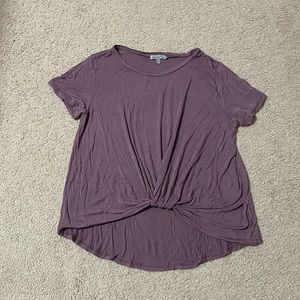 Charlotte Russe Purple Front Tie T-shirt